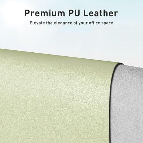 Aothia Leather Desk Pad Protector, Large Mouse Pad, Office Desk Mat, Non-Slip PU Leather Desk Blotter, Laptop Desk Pad, Waterproof Desk Writing Pad for Office and Home (Grass Green, 23.6" x 13.7") thumbnail 2