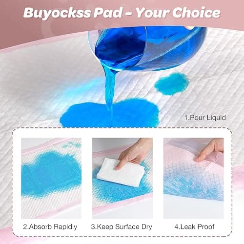 Disposable Changing Pad Liners Pack of 100 Baby Incontinence Changing Pads Diaper UnderPads Ultra Soft Super Absorbent Waterproof Mat 13 x18 in thumbnail 5