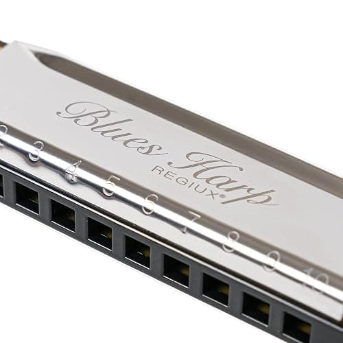 REGIUX Blues Harp Diatonic Harmonica, 10-Hole Key of C, Beginner Harmonica for Students & Adults, with Protective Case thumbnail 4