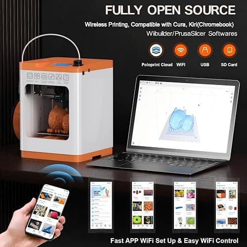 HEPHi3D TINA2S 3D Printer for Kids, Fully Assembled 3D Printers for Beginners with Huge Library APP Control, WiFi Mini 3D Printer Auto Leveling, Kid 3D Printers High Precise for Home, School, Office thumbnail 5