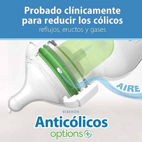 Dr. Brown's Natural Flow Anti-Colic Options+ Wide-Neck Baby Bottles 9 oz/270 mL,with Level 1 Slow Flow Nipple,4 Count,0m+ - 9 oz, 4 Pack - 4 Count (Pack of 1) thumbnail 11