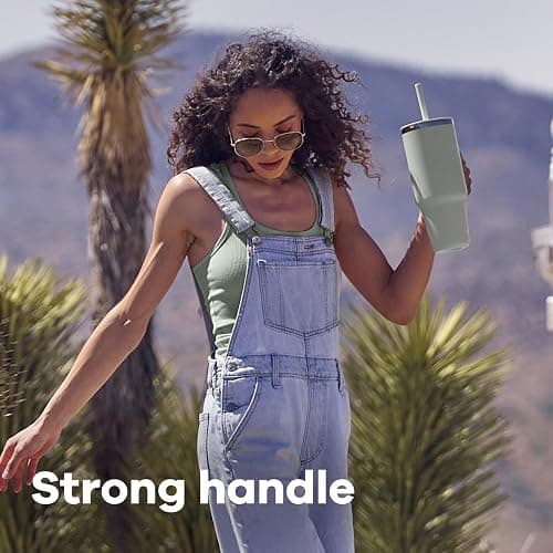 Hydro Flask Travel Tumbler with Handle, Lid and Straw - Insulated Stainless Steel in 32 Oz Seasalt thumbnail 6