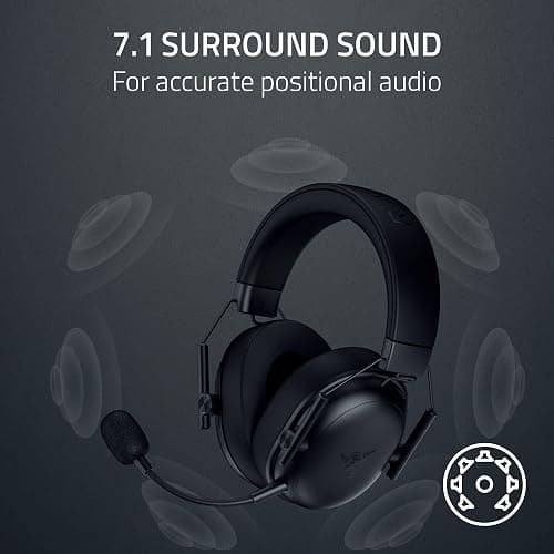 Razer BlackShark V3 X HyperSpeed Wireless PC Gaming Headset, Black | 50mm Drivers, Cardioid Mic, 2.4 GHz, Bluetooth, USB, Works with Mac, PS5, Nintendo Switch, Smartphone, 70 Hr Battery thumbnail 7