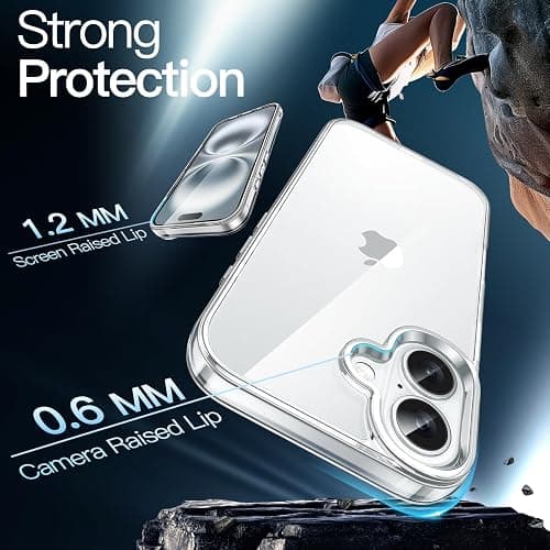 JETech Case ONLY for iPhone 16 Plus 6.7-Inch, Non-Yellowing Shockproof Phone Bumper Cover, Anti-Scratch Clear Back (Clear) thumbnail 4