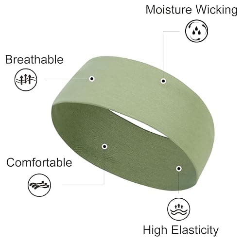 TERSE Headbands for Women's Short Hair - Non-Slip Elastic Sweat Hairbands, Soft Fabric Cloth Bands for Workout, Yoga, Running, Sports, Thin Hair Wrap for Girls thumbnail 2