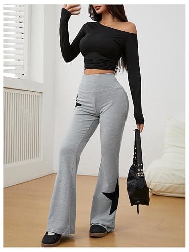 SOLY HUX Women's High Waisted Bootcut Flare Leggings Y2k Yoga Sweatpants Streetwear thumbnail 5