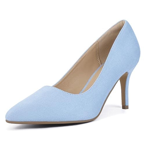 IDIFU IN3 High Heels Pumps Closed Toe Heels Women's Pumps Stiletto Pointed Toe Dress Shoes Wedding Prom Bridal Work Office Bride Guest Trendy Dressy Fashion Comfortable Pump Shoes - Image 1