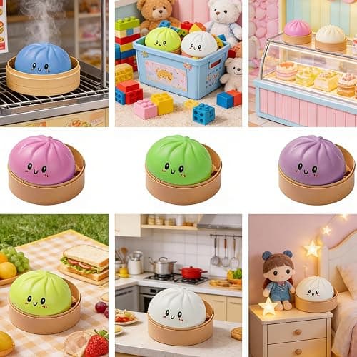 Dumplings Squishy Stress Balls Fidget Sensory Toy Mystery Dumplings Squishy Soft Squeeze Decompression Dough for Adults thumbnail 2