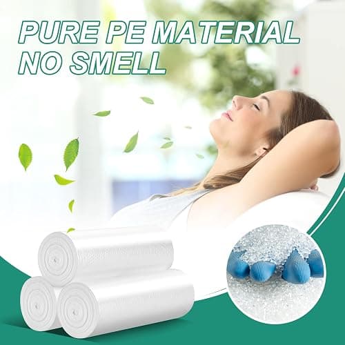 Magesh 4 Gallon Trash Bag Strong, Leakage-Free, Small Garbage Bags Unscented Thick for Bathroom, Office, Kitchen Small Trash Can, 15L, 105 Bags, Clear thumbnail 4