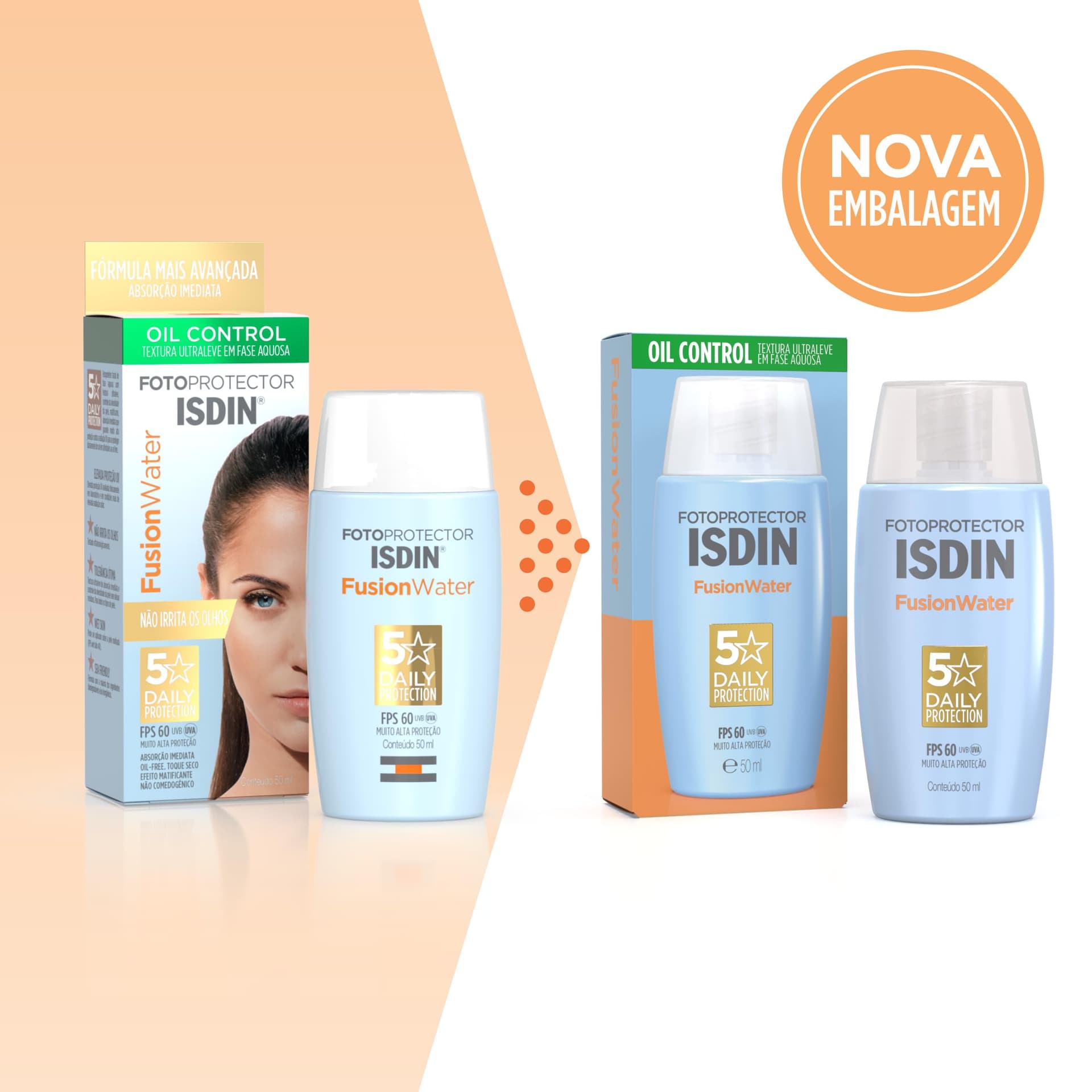 ISDIN Protetor Solar Facial Fusion Water 5 Stars Sem Cor FPS 60-50ml thumbnail 8