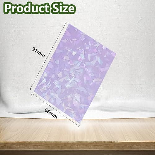 100 Count Pale Purple Card Sleeves for Trading Cards, Perfect Fit Shiny Card Sleeves, Holographic Card Sleeve Fit for Magic, Photo Card, Sports Cards (66x91mm) Waterproof, dustproof and Sturdy thumbnail 2