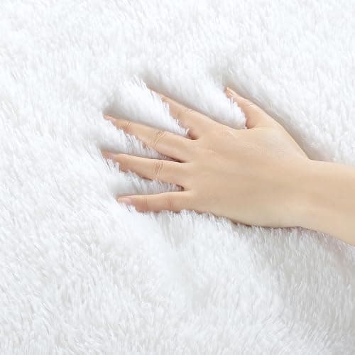 BENRON Fluffy White Rugs thumbnail 7