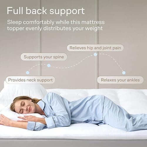 Ultra Soft Twin Mattress Topper - Cloud-Like Mattress Pad for Full Body Support - Breathable Cooling Material for Hot Sleepers, White thumbnail 3
