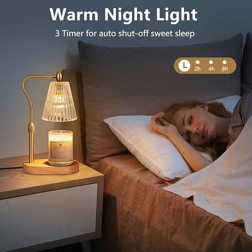 Candle Warmer Lamp with Timer and Dimmer Adjustable Height, Candle Warmer for Scented Jar Candles Home Decor Christmas Gifts thumbnail 4