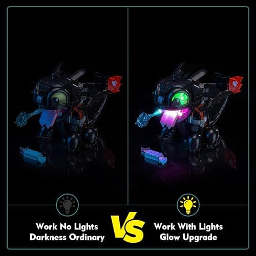 LocoLee Touch Version LED Light Kit Compatible with Lego 10375 How to Train Your Dragon: Toothless (NO Model, Only Light kit), Light Compatible with Lego 10375 -NO LEGO's with Light Kit thumbnail 4