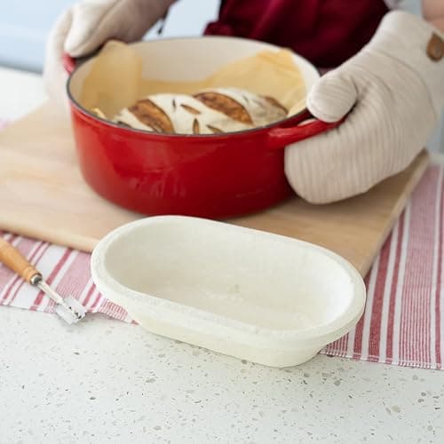 Bulka Small Oval 500g Banneton Bread Proofing Basket Pressed Wood Pulp Brotform - Plane Non-Stick Batard Sourdough Banneton Basket, Made in Germany. thumbnail 8