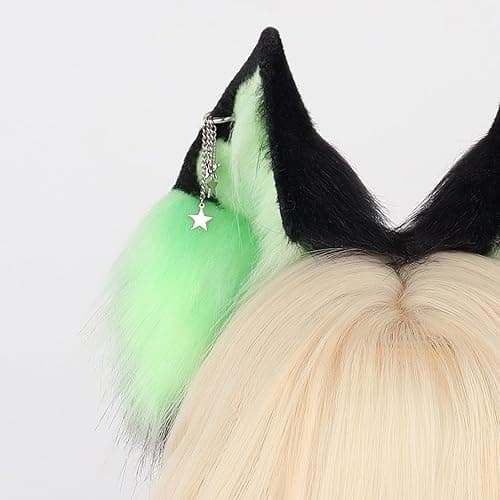 MANYU ZONES Cat Ears Headwear Animal Ears Stylish Furry Ears,Large Wolf Fox Ears for Cosplay Christmas,Prom,and Daily Use thumbnail 3