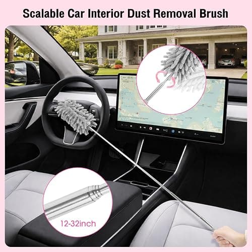 Vioview Pink Car Cleaning Kit, 25Pcs Detailing Kit Interior with 4-in-1 Power Handheld Vacuum Cleaner, Detailing Brush Set, 2-in-1 Windshield Cleaner Tool, Car Accessories for Cleaning, Gift for Women thumbnail 6