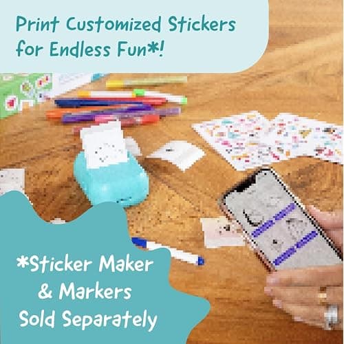 Hello Blink Sticker Maker Refill Pack – 10 Rolls: 5 Round, 5 Square – Makes 400 Custom Stickers – Compatible with Hello Blink Printer (Sold Separately) – Fun for Kids Aged 8+, DIY Craft Projects thumbnail 5