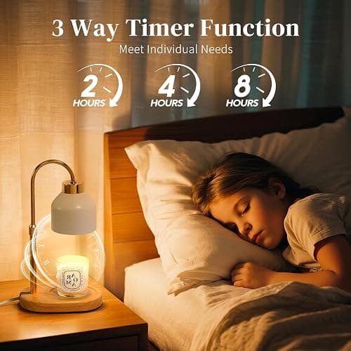 Seniny Electric Candle Warmer Lamp with Timer Dimmable, Adjustable Height Lamp Candle Warmer for Jar Candles, Home Decor Warming Light, Flameless Wax Melter Lamps, Christmas Birthday Gifts for Women thumbnail 4