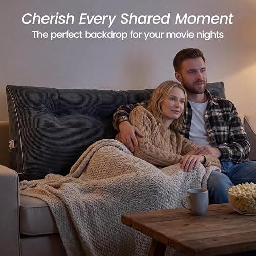 Sasttie Headboard Pillow Twin/Twin XL, Wedge Pillow Headboard for Dorm, Triangular Daybed Backrest Cushion for Sitting or Reading in Bed, with Removable Washable Cover, Dark Grey thumbnail 6