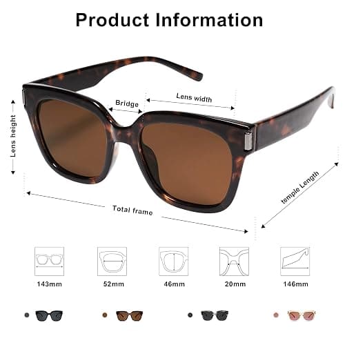 SOJOS Polarized Sunglasses for Women Men Trendy Square Large Sun Glasses SJ2149 thumbnail 5