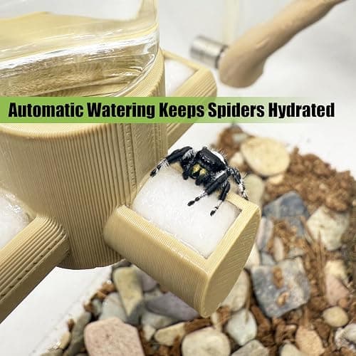 Jumping Spider Water Dispenser, Magnetic Hanging Feeder,Suitable for Jumping Spiders,Tarantulas, Praying Mantises,Arboreal Animals, and Other Small Animal Enclosure Accessories (Pink, 10ML) thumbnail 3