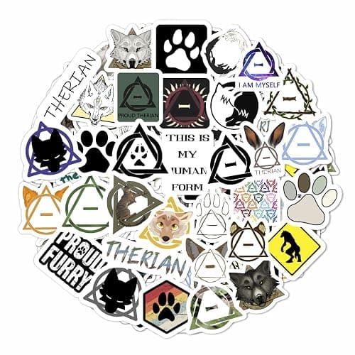 BulbaCraft 100Pcs Therian Stickers, Therian Stuff, Gifts for Women & Men - Therian Stickers - Image 1