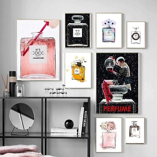 YQHWLKJ Fashionable Modern Rose Perfume Bottle Wall Painting Home Decoration Canvas Painting Poster No Frame thumbnail 7