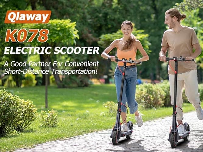 Qlaway Electric Scooter for Adults, 350W/500W Motor, 16-22 Miles Range, 8.5"/10" Solid Tires, Dual Braking & Suspension, Folding Portable Commuting E-Scooter with App thumbnail 8