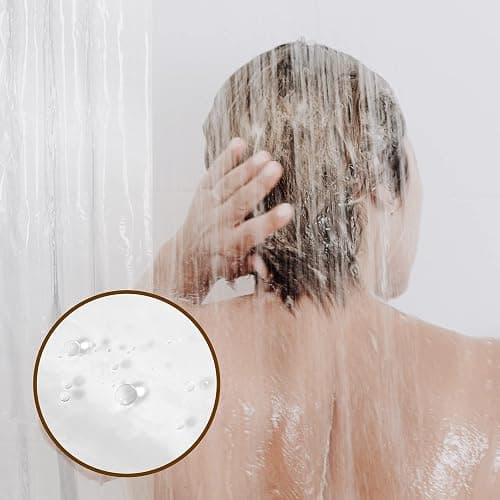 Barossa Design Plastic Shower Liner Clear - Premium PEVA Shower Curtain Liner with Rustproof Grommets and 3 Magnets, Waterproof Cute Lightweight Standard Size Bathroom Curtains - Clear thumbnail 9