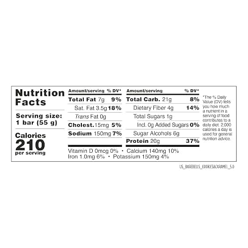 Barebells Protein Bars Cookies and Caramel - 12 Count, 20g High Protein Treats - Chocolate Nutrition Bar with 1g Total Sugars - On-The-Go Breakfast or Post-Workout Snack thumbnail 2