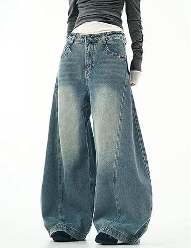 Baggy Barrel Jeans for Men Women Y2K Vintage Oversized Jeans Fashion Grunge Causal Straight Leg Denim Pants thumbnail 6