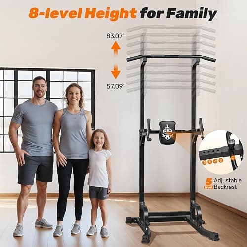 Sportsroyals Power Tower Pull Up Bar Station, 450LBS Stable Pull Up Dip Station for Home Gym Strength Training Equipment | FED Fitness thumbnail 4