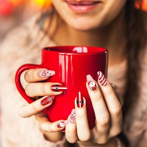 Whaline 6 Pcs All Holiday Nail Art Plates | Christmas Valentines Fall Winter St. Patrick’s Day Patriotic Theme, Stamp Template, DIY Print Manicure Salon Design thumbnail 2