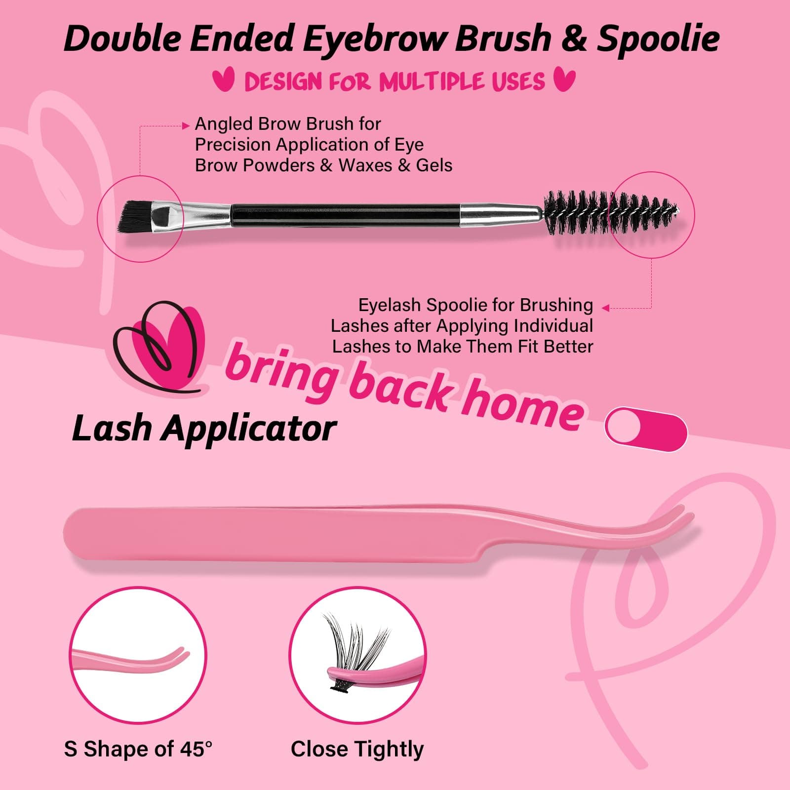 Lash Extension Kit Lash Clusters Eyelash Extension Kit 280Pcs with Lash Applicator Lash Bond and Seal Eyelash Brush Individual Lashes Kit DIY Various Styles Easy to Apply at Home (40D-9-16mix Kit) thumbnail 5