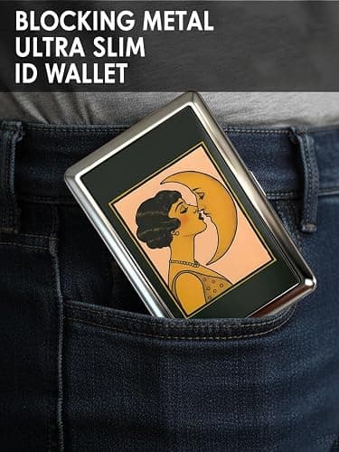 WORYEAR Vintage-Style Versatile Card & Cash Case, Blocking Metal Ultra SlimID Wallet, Easy Snap Closure, Art Deco Design(A) thumbnail 2