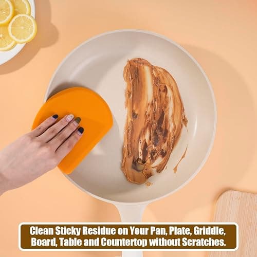 Sapid Flexible Curved Edge Silicone Bowl Scraper(5.98"×4.3"), Food Grade Dough Scraper for Baking Sourdough Bread, Cake, Bench Scrapers, Multipurpose Kitchen Dish Scrapers, Easy to Clean (1, Orange) thumbnail 6