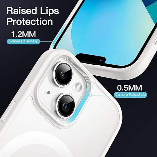 JETech Magnetic Case for iPhone 13 6.1-Inch Compatible with MagSafe, Translucent Matte Back Slim Shockproof Phone Cover (Starlight) thumbnail 6
