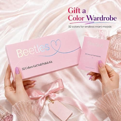Beetles Fall Gel Polish Set, Fingertip Palette Collection, 32 Colors | With Base Glossy Matte Glitter Top Coat, Pink Red Blue Purple Brown Yellow Green Black White Gel, UV LED Lamp Nails Gifts thumbnail 7