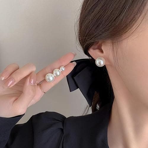 Pearl Clip on Earrings for Women Gold Plated Pearl Earrings Non Pierced Pearl Cuff Earrings Wedding Earrings for Bride Party Prom Jewelry Gifts thumbnail 2