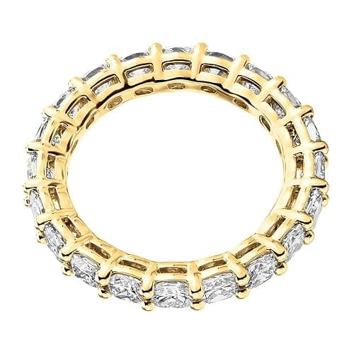 PAVOI 14K Gold Plated Eternity Ring for Women - Square-Cut Cubic Zirconia Rings - Stackable Love Wedding Band thumbnail 3