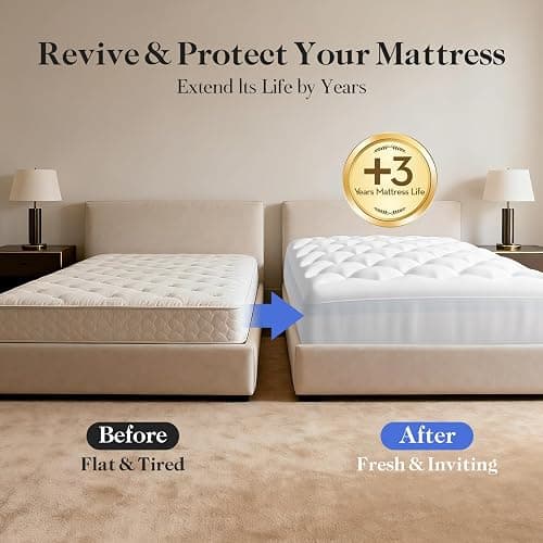 OhGeni Cooling 4 Inch Twin XL Dual Layer Mattress Topper, 2 Inch Gel Memory Foam,2 Inch Soft Pillow Top Pad, College Dorm Essentials Bedroom Mattresses Cover, Comfortable Sleep and Back Pain Relief thumbnail 9