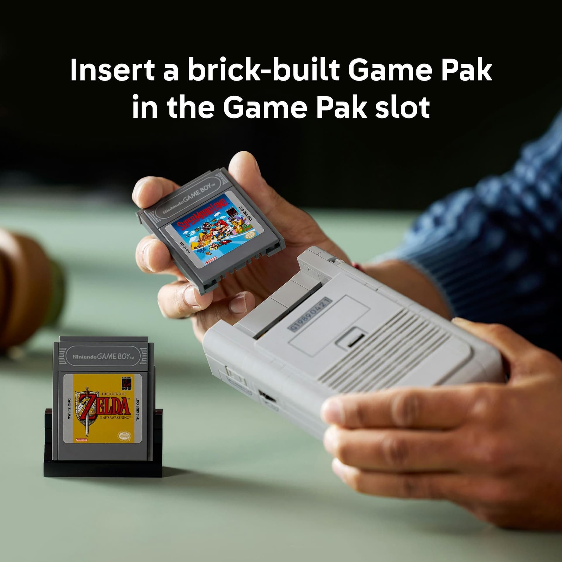 LEGO® Super Mario Game Boy™ 72046 Model Building Kit, Gamer Toy for Adult Nintendo® Fans, Collectible Set, Brick-Built Replica System with Interchangeable Game Paks and Lenticular Screens thumbnail 4