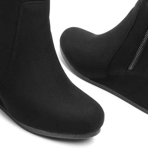 DREAM PAIRS Women's Suede Low Wedges Ankle Boots thumbnail 5