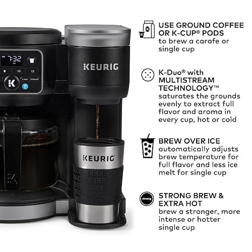 Keurig K-Duo Hot & Iced Single Serve & Carafe Coffee Maker, MultiStream Technology, 72oz Reservoir (Gen 2) thumbnail 3