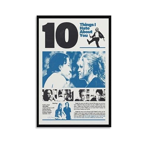 NIBXEPDF 10 Things I Hate About You Poster Vintage Movie Posters Posters for Room Aesthetic Posters for Bedroom Canvas Art Poster And Wall Art Posters for Room 24x36inch(60x90cm) Unframe-style-7 - Image 1