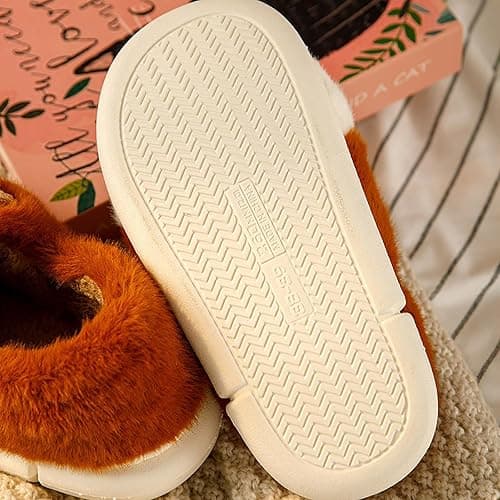 Plush cat paw slippers，non-slip soles, cozy and cute slippers thumbnail 5