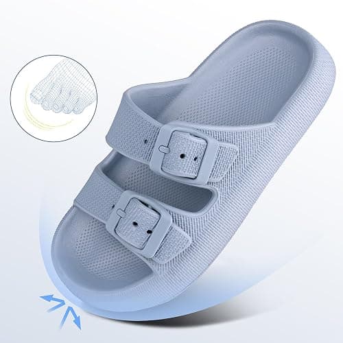 Kids Cloud Sliders Boys Girls Adjustable Buckle Sandals Non-Slip EVA Bedroom Shower Slippers Beach Pool Flip Flops thumbnail 6