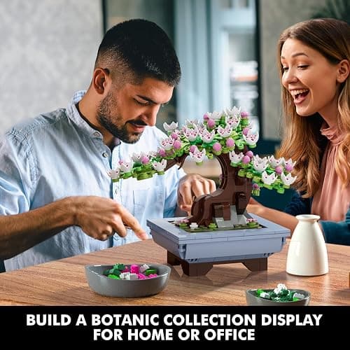 HOGOKIDS Cherry Blossom Flowers Building Set - 584PCS 4 Seasons Bonsai Tree Building Block Toy, Botanical Collection DIY Plant Home Office Decor for Adults, Flora Birthday Gift for Kids Girls Boys 6+ thumbnail 2